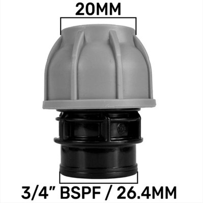 AP Supplies Mdpe Straight Joiner 20mm3/4" Bspf from B&Q