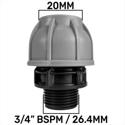 AP Supplies Mdpe Straight Joiner 20mm3/4" Bspm from B&Q