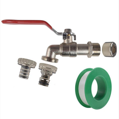 AP Supplies Lever Tap Kit With Barb/quick Connect Outlet 1/2 And 3/4 Bsp Thread Inlet from B&Q