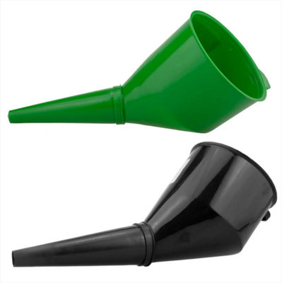 B&Q -  Angled Car Fuel Funnels With Filter Black & Green