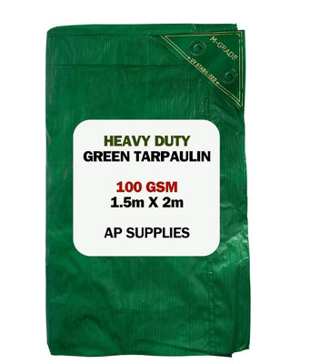 B&Q -  M-Grade Lldpe Green Tarpaulin 1.5M X 2M