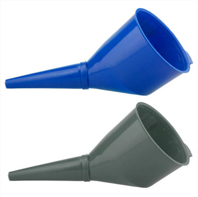 B&Q -  Angled Car Fuel Funnels With Filter Grey & Blue