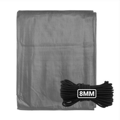 AP Supplies 8M X 12M  Grey L-Grade Tarpaulin With 10 Meters X 8mm Bungee Rope from B&Q