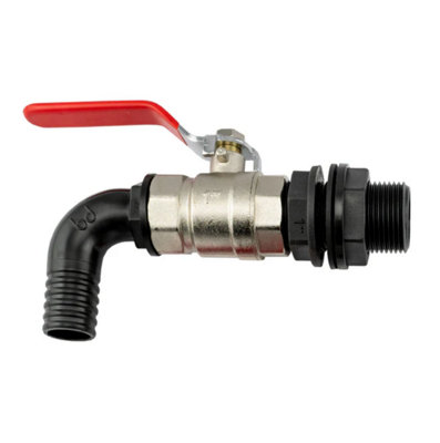 AP Supplies 1 Bsp Water Butt Fitting With Lever Valve And 25mm Barb Elbow from B&Q