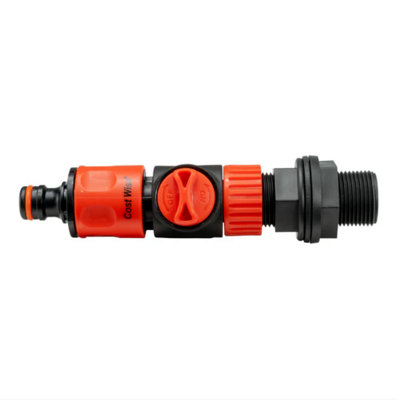 AP Supplies 3/4 Bsp Water Butt Fitting With Valve And Quick Connect Outlet from B&Q
