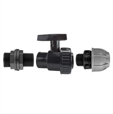 AP Supplies 1 Bsp Water Butt Fitting With Full Flow Pp Valve And 25mm Mdpe Fitting from B&Q