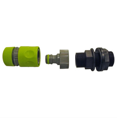 AP Supplies Water Butt Kit 1 Bspm With Quick Adaptor And Hose Connector (Lime) from B&Q