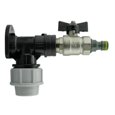 AP Supplies Wall Flange Kit 32mm Mdpe + Bib Valve + Click Lock Male Lime from B&Q