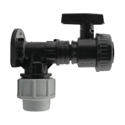 AP Supplies Wall Flange Kit 32mm Mdpe + Large Plastic Valve 3/4 Bsp from B&Q