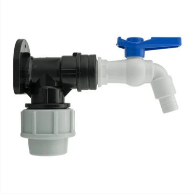 AP Supplies Wall Flange Kit 32mm Mdpe + White Pvc Tap from B&Q