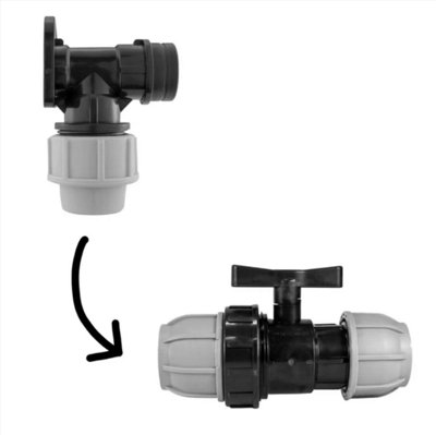 AP Supplies Wall Flange Kit 32mm Mdpe + 32mm Mdpe Valve from B&Q