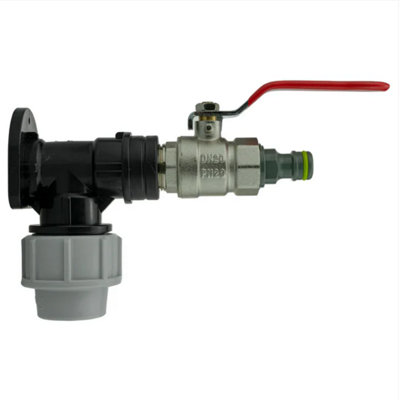 AP Supplies Wall Flange Kit 32mm Mdpe + Lever Valve + Quick Connect Male from B&Q