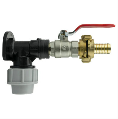 AP Supplies Wall Flange Kit 32mm Mdpe + Lever Valve + 19mm Barbed Geka Set from B&Q
