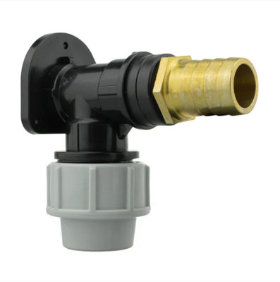 AP Supplies Wall Flange Kit 32mm Mdpe + 25mm Brass Barb from B&Q