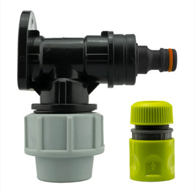 AP Supplies Wall Flange Kit 32mm Mdpe + Male Click Lock + Hose Connector from B&Q