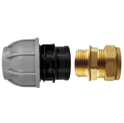 B&Q -  Brass Compression 28mm Straight With 32mm Mdpe Straight