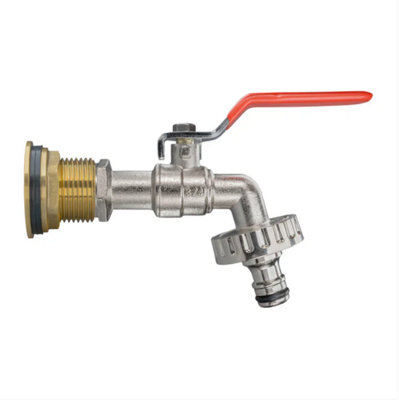 AP Supplies Water Butt Brass Kit 1 Bsp To 3/4 Nickle Quick Connect Outlet + Ptfe Tape from B&Q