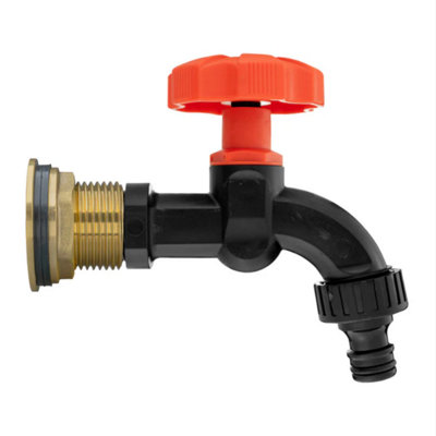 AP Supplies Water Butt Brass Kit 1 Bsp Dial Tap Plastic Quick Connect Outlet + Ptfe Tape from B&Q