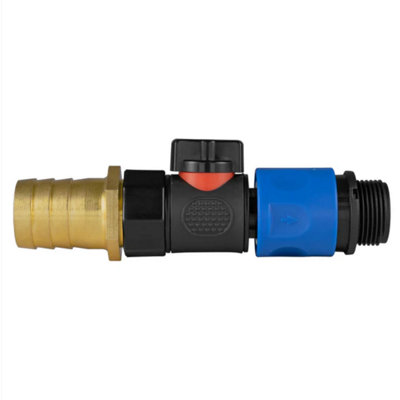 AP Supplies 25mm Brass Barb With Bspf-Quick Connect Valve & Hose Connector 3/4 Bspm from B&Q