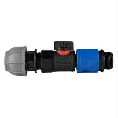 AP Supplies 20mm Mdpe Straight With Bspf-Quick Connect Valve & Hose Connector 3/4 Bspm from B&Q