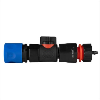 AP Supplies Hose Connector Blue With Bspf- Quick Connect Valve & Hose Connector 4mm Barb from B&Q