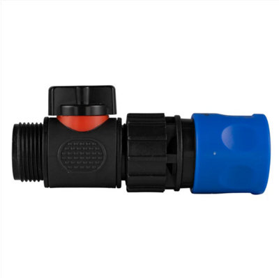 AP Supplies Hose Connector Blue With In-Line Bspm Threaded Valve from B&Q
