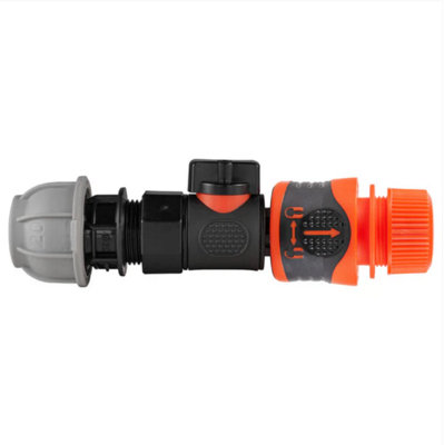 AP Supplies 20mm Mdpe Straight With Bspf-Quick Connect Valve & Hose Connector Lock from B&Q