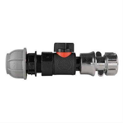AP Supplies 20mm Mdpe Straight With Bspf-Quick Connect Valve & Hose Connector Zinc from B&Q