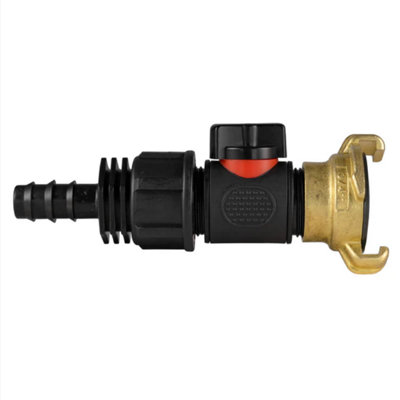 AP Supplies 16mm Barbed Straight With In-Line Bspm Valve And Geka Type Connector from B&Q
