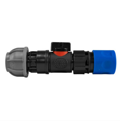 AP Supplies Hose Connector Blue With In-Line Bspm Valve And 20mm Mdpe Straight from B&Q