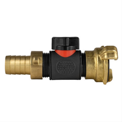 AP Supplies 19mm Brass Barb With In-Line Bspm Valve And Geka Type Connector from B&Q