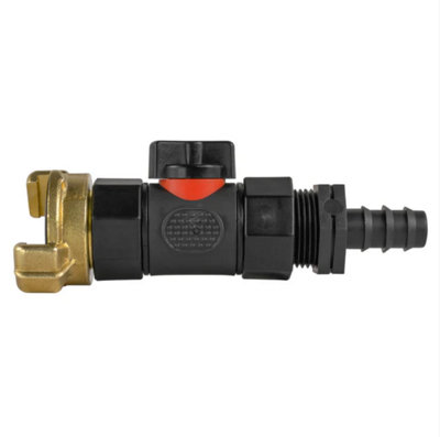 AP Supplies 16mm Barbed Straight With In-Line Bspf Valve And Geka Type Connector from B&Q