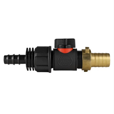 AP Supplies 16mm Barbed Straight With In-Line Bspm Valve And 19mm Brass Barb from B&Q