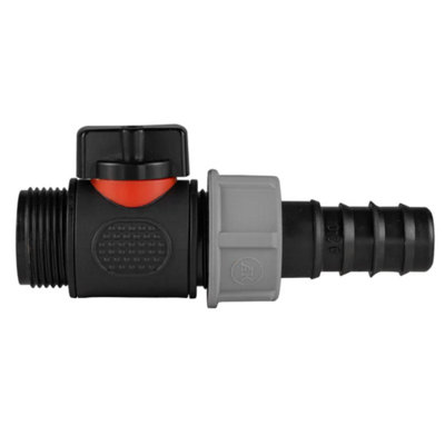 AP Supplies 20mm Barbed Straight With In-Line Bspm Threaded Valve from B&Q