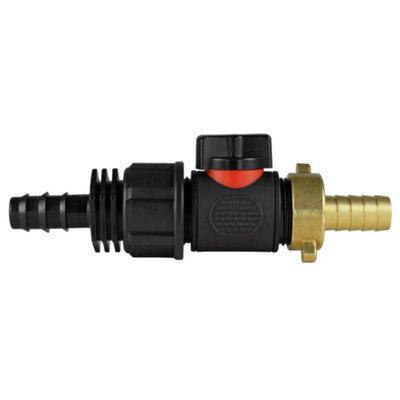 AP Supplies 16mm Barbed Straight With In-Line Bspm Valve And 13mm Brass Barb from B&Q