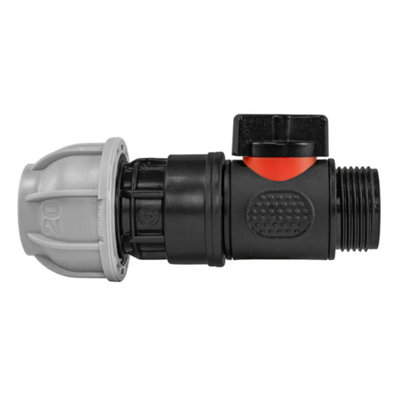 AP Supplies 20mm Mdpe Straight With In-Line Bspm Threaded Valve from B&Q
