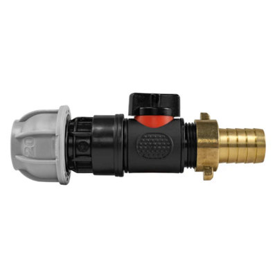 AP Supplies 20mm Mdpe Straight With In-Line Bspm Valve And 19mm Brass Barb from B&Q