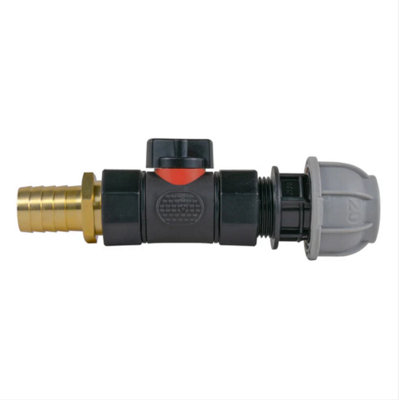 AP Supplies 20mm Mdpe Straight With In-Line Bspf Valve And 19mm Brass Barb from B&Q