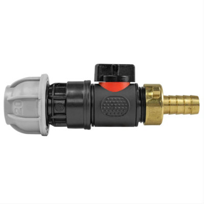 AP Supplies 20mm Mdpe Straight With In-Line Bspm Valve And 13mm Brass Barb from B&Q