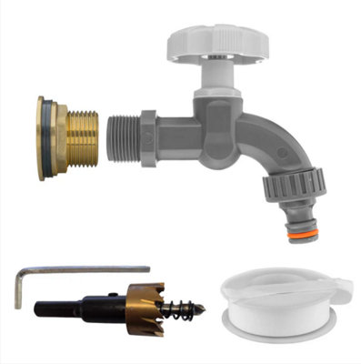 AP Supplies 3/4 Water Butt Brass Kit With Grey Dial Tap And Drill Bit from B&Q