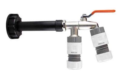 AP Supplies Ibc 2 S60X6 Cap With Water Filter Double Lever Tap And Max Flo Hose Connectors Set from B&Q