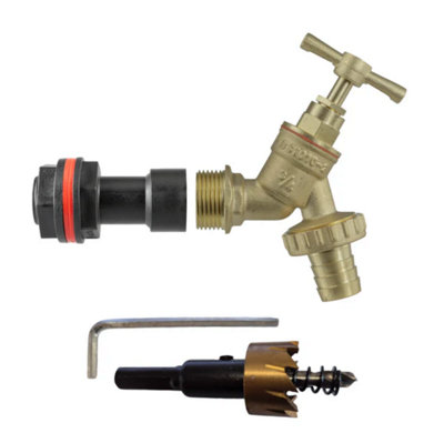 AP Supplies 3/4 Water Butt Extension Kit With Brass Barbed Tap And Drill Bit from B&Q