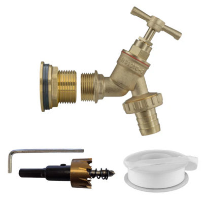 AP Supplies 3/4 Water Butt Brass Kit With Brass Barbed Tap And Drill Bit from B&Q