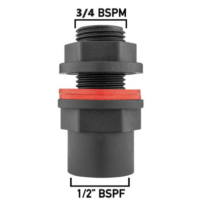 AP Supplies Water Butt 3/4 Bsp Male With 1/2 Bsp Female Outlet from B&Q
