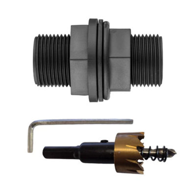 AP Supplies Tank Connector With Washer 3/4 Bspm And Drill Bit from B&Q