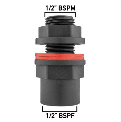 AP Supplies Water Butt 1/2 Bsp Male With Female Outlet from B&Q