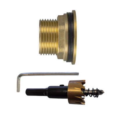 AP Supplies Water Butt Brass 1 Bsp Male3/4 Bsp Female And Drill Bit from B&Q
