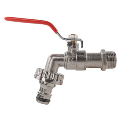 AP Supplies Garden Lever Tap 1/2 Bspm Inlet Snap On Male Zinc Nickle Plated from B&Q