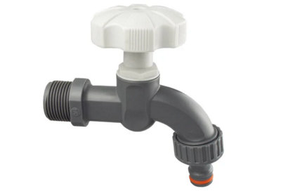 AP Supplies 1/2 Bspm Plastic Tap Wl Grey/white from B&Q