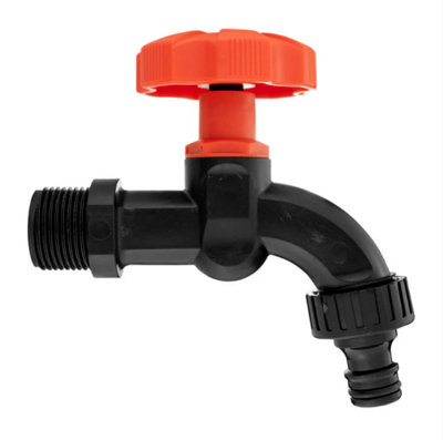 AP Supplies 1/2 Bspm Plastic Quick Connect Tap Black/orange from B&Q